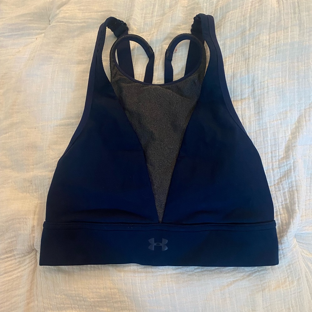 Under Armour XS Sports Bra Blue and Silver